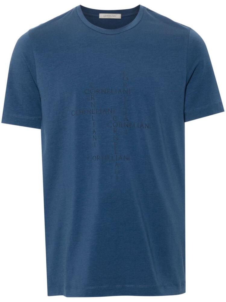 Corneliani logo-appliqué T-shirt - Blue Cover