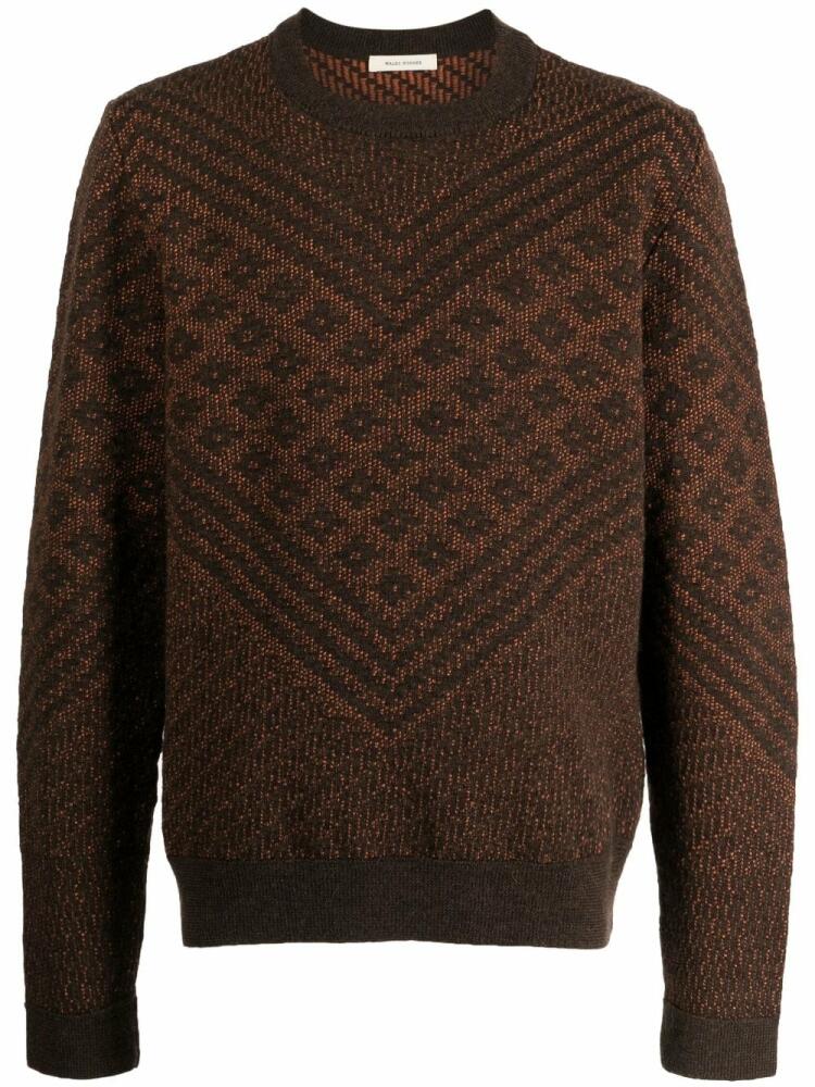 Wales Bonner Henri jacquard crew neck jumper - Brown Cover