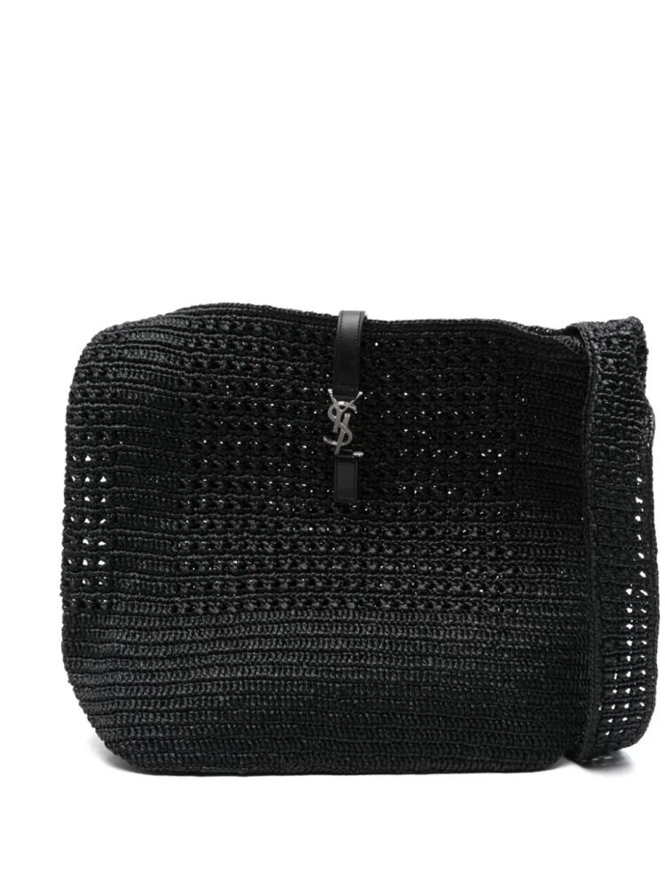 Saint Laurent medium Les 5 À 7 raffia shoulder bag - Black Cover