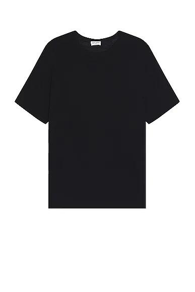 Saint Laurent Tee Col Rond in Black Cover