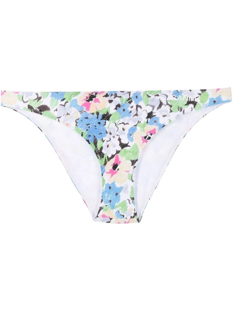 GANNI floral pattern bikini bottoms - Blue Cover