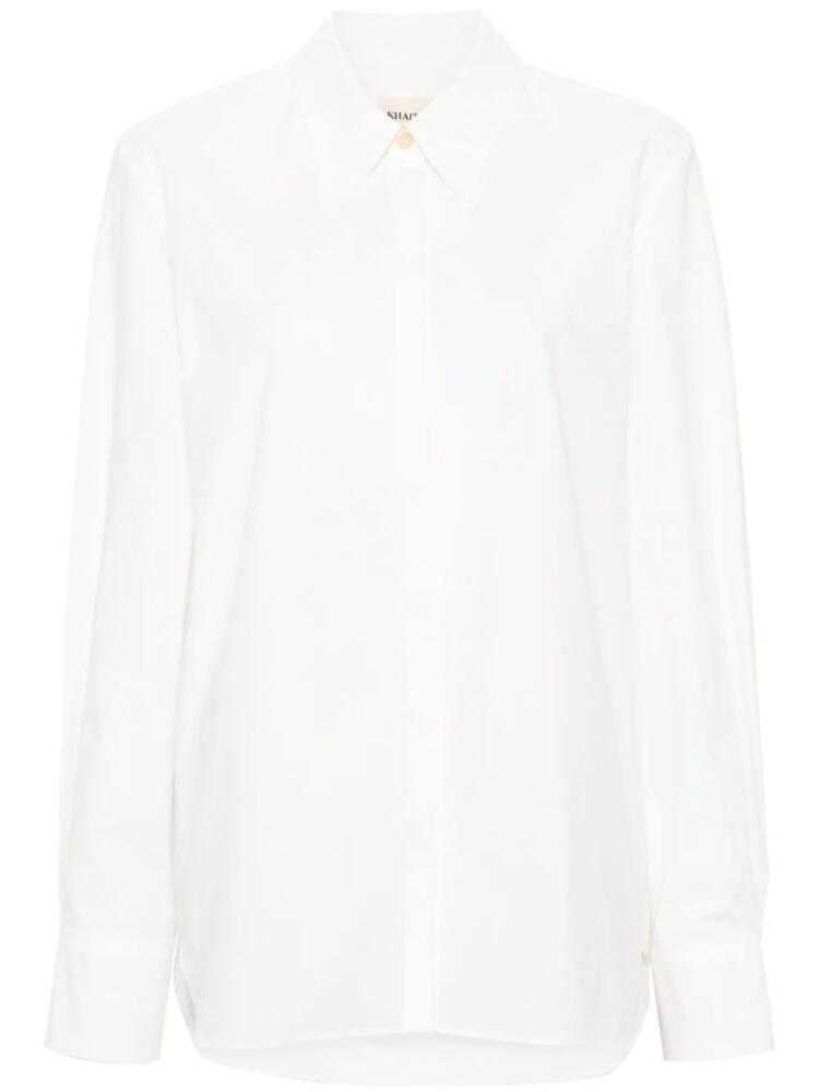 KHAITE pointed-collar cotton shirt - White Cover