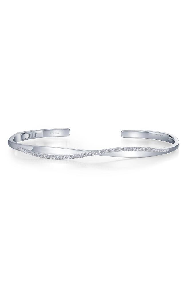 Lafonn Pavé Simulated Diamond Twisted Bangle Bracelet in White/Silver Cover