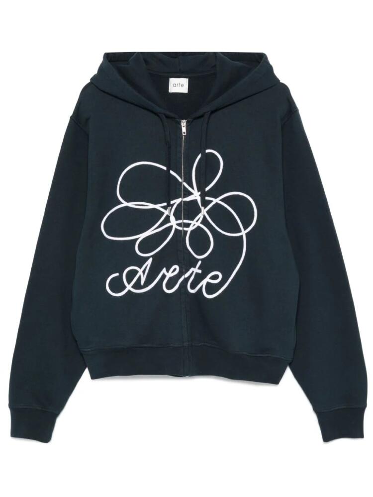 ARTE Flower Logo zipped hoodie - Blue Cover