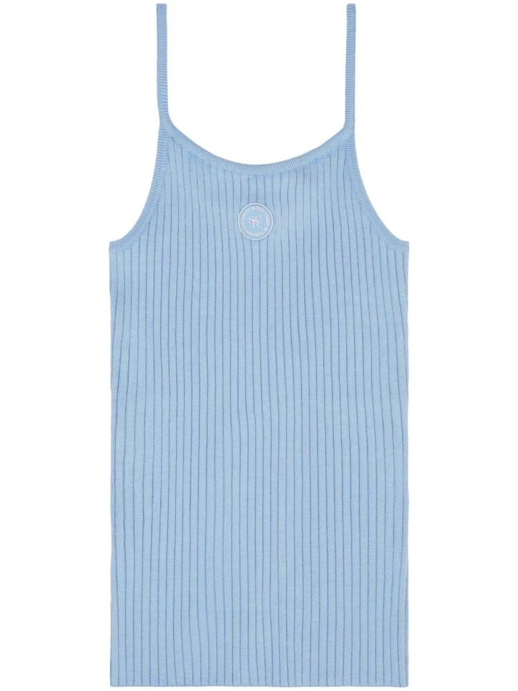 Sporty & Rich logo-patch ribbed tank top - Blue Cover