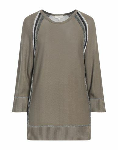 Antonelli Woman Sweater Military green Cotton, Viscose, Metallic Polyester Cover