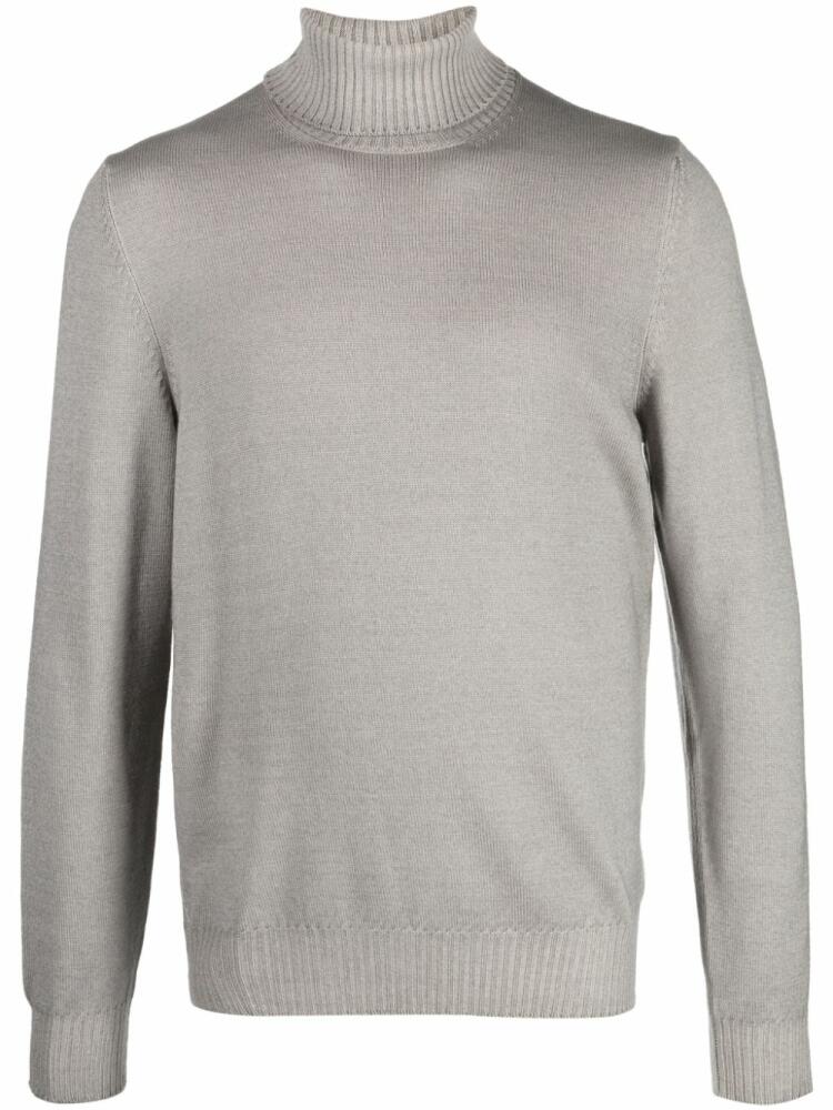 Barba ribbed-trim roll-neck jumper - Grey Cover