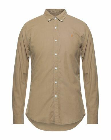 Farah Man Shirt Beige Cotton Cover