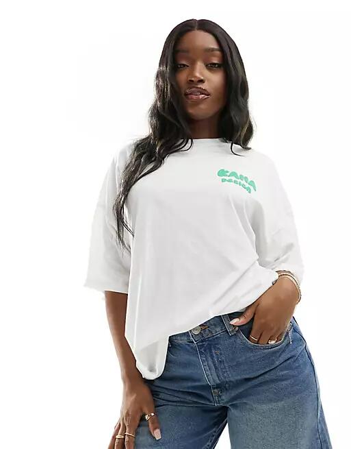 Kaiia bubble logo oversized t-shirt in white Cover