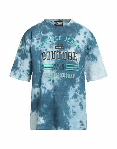 Versace Jeans Couture Man T-shirt Sky blue Cotton Cover