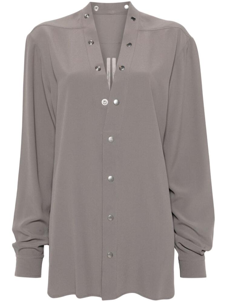 Rick Owens crepe press-stud blouse - Grey Cover