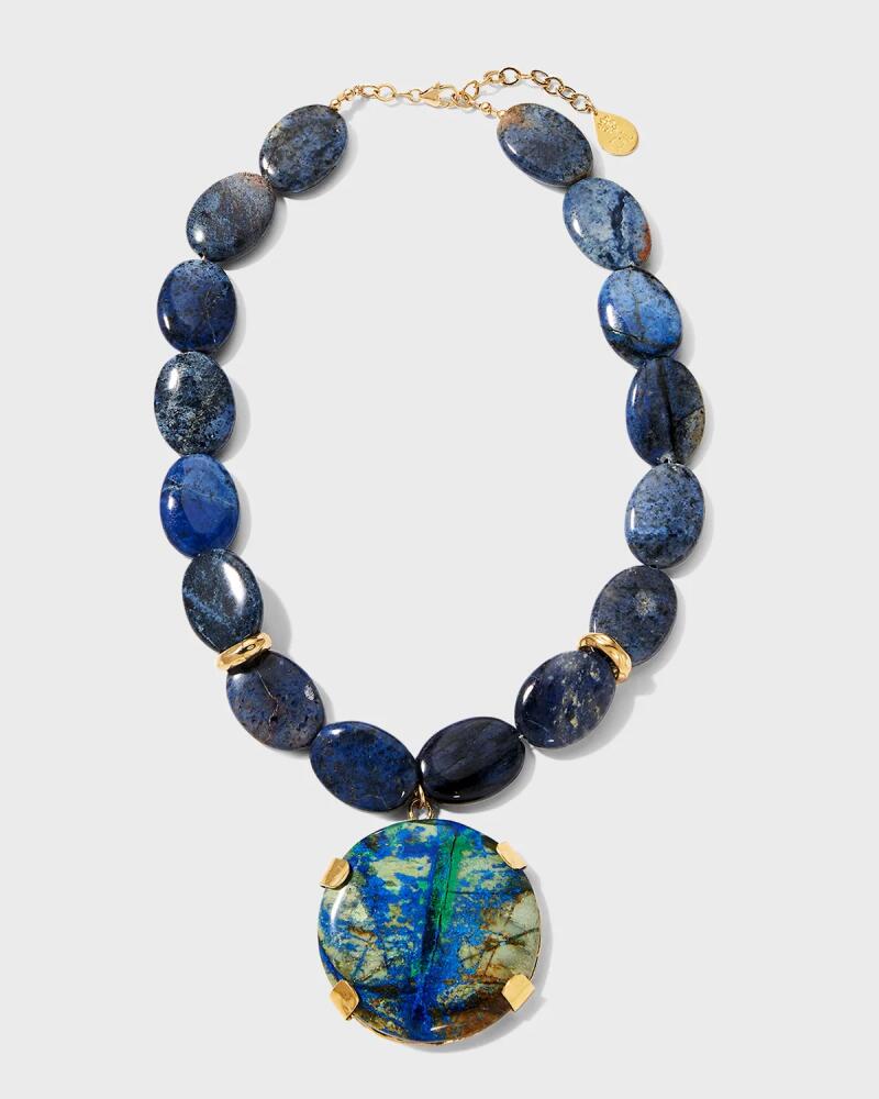 Devon Leigh Denim Lapis Azurite Pendant Necklace Cover