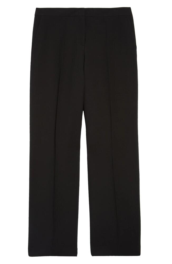 Lafayette 148 New York Gates Wool & Silk Crepe Straight Leg Trousers in Black Cover