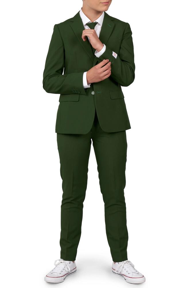 OppoSuits Glorious Green Two-Piece Suit with Tie Cover