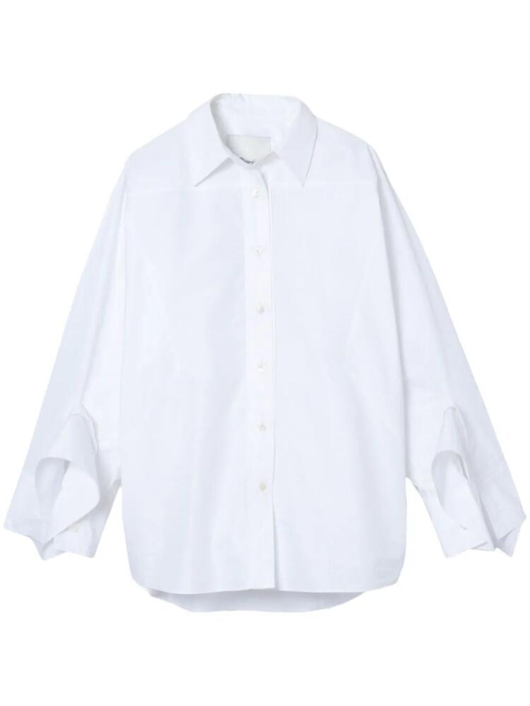 3.1 Phillip Lim draped-cuff poplin shirt - White Cover