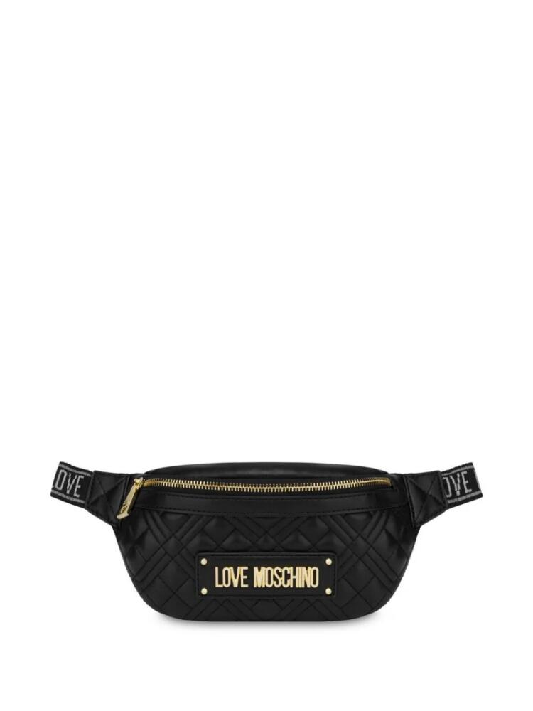 Love Moschino logo-plaque belt bag - Black Cover