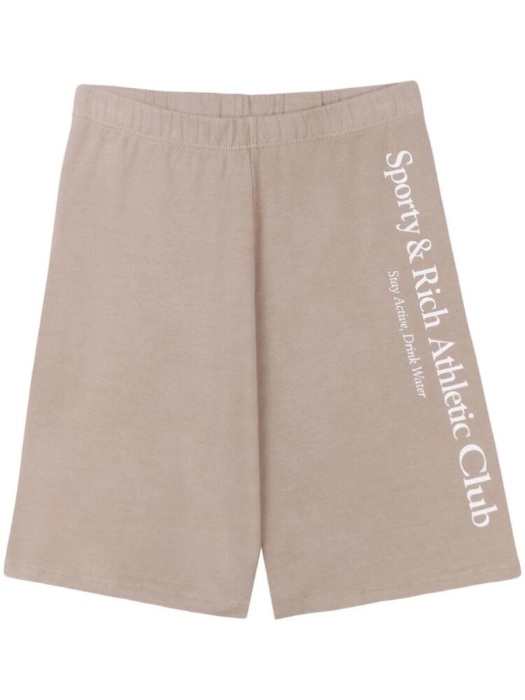 Sporty & Rich Athletic Club cotton biker shorts - Neutrals Cover