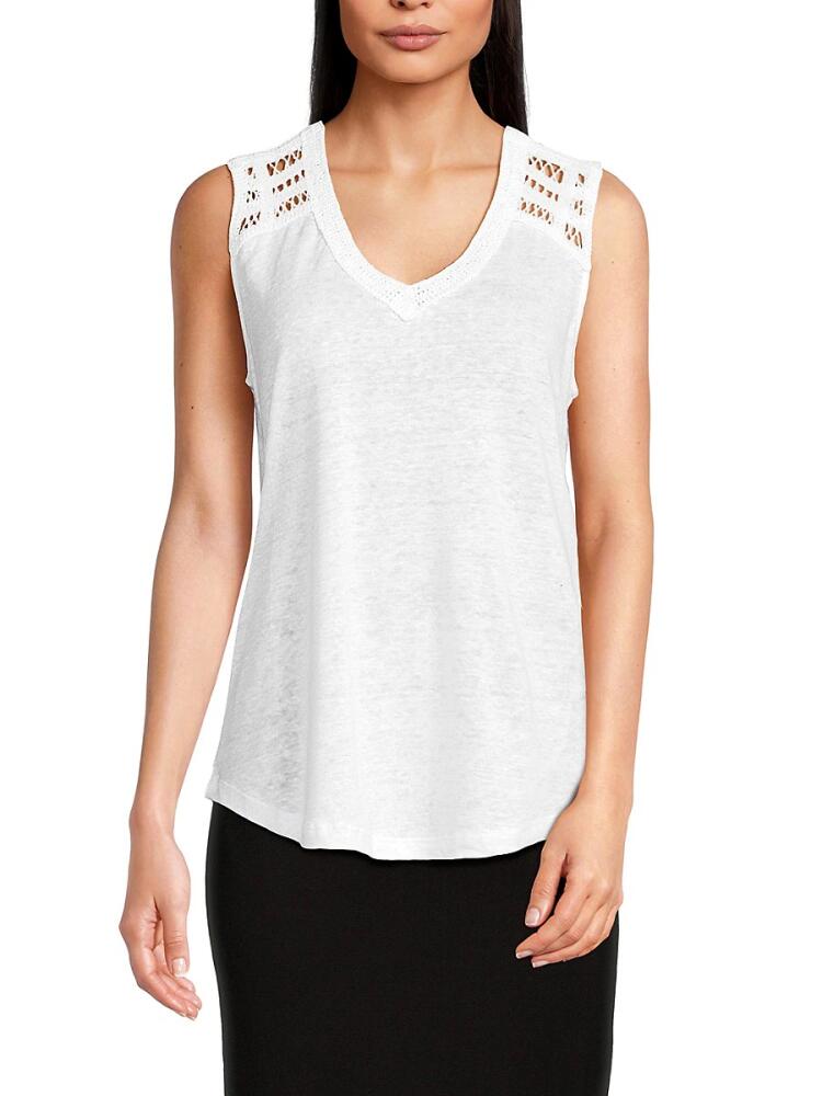 Elie Elie Tahari Women's Slub Jersey Knit Top - White Cover