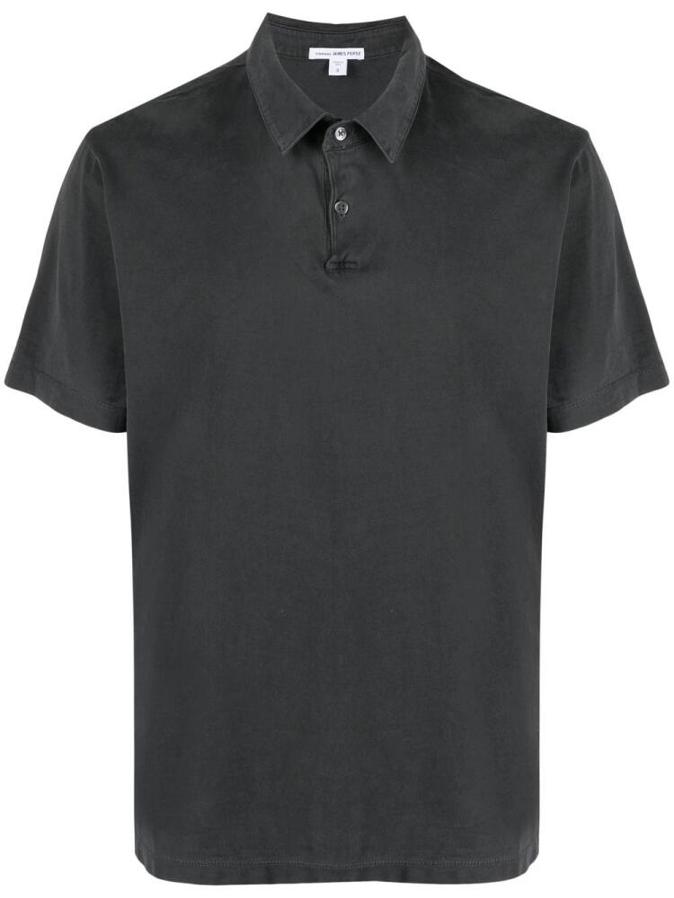 James Perse sueded-jersey polo shirt - Grey Cover