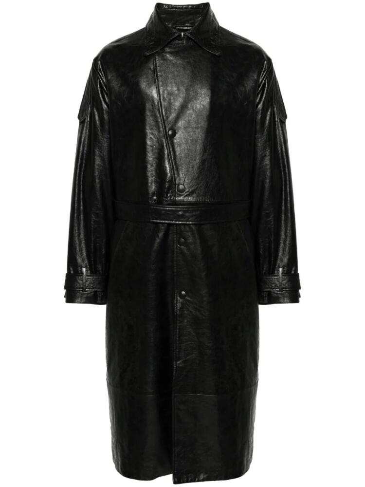 424 leather trench coat - Black Cover