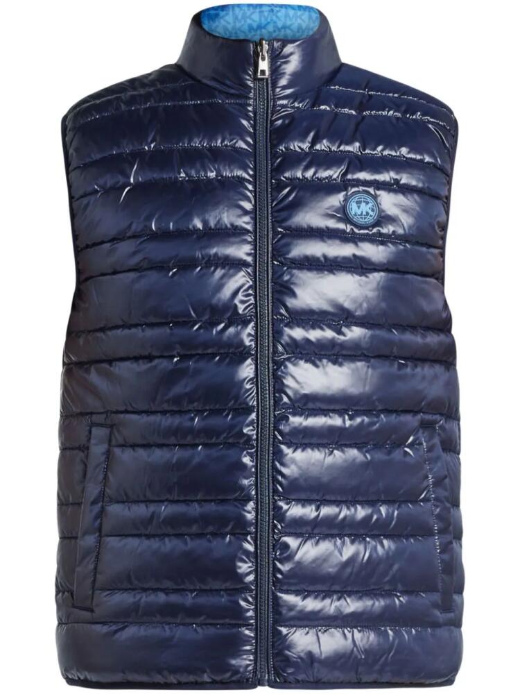 Michael Kors logo-plaque quilted gilet - Blue Cover