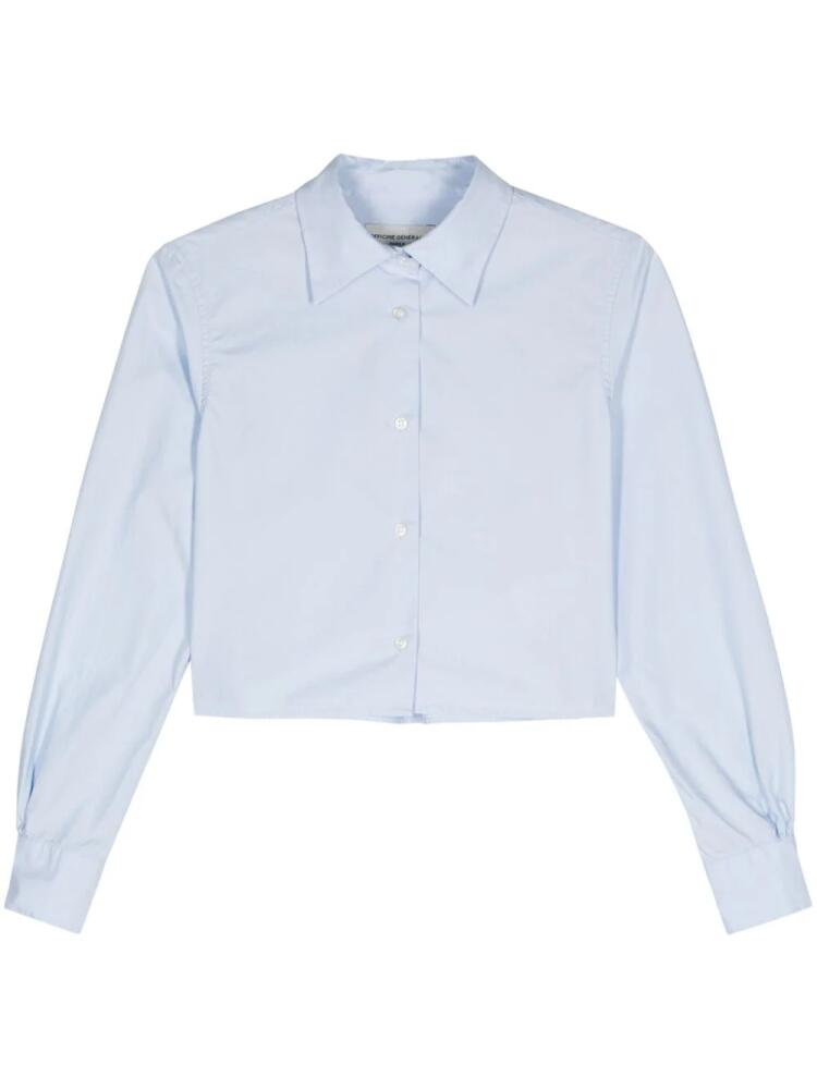 Officine Generale Cataleya cropped cotton shirt - Blue Cover