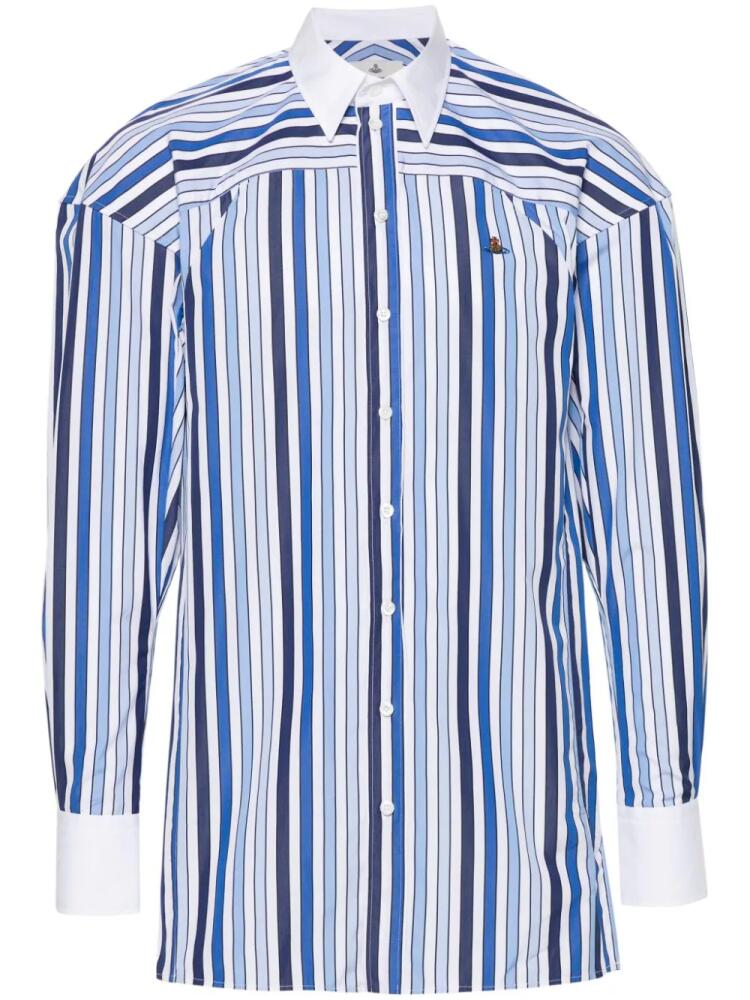 Vivienne Westwood Football striped cotton shirt - Blue Cover