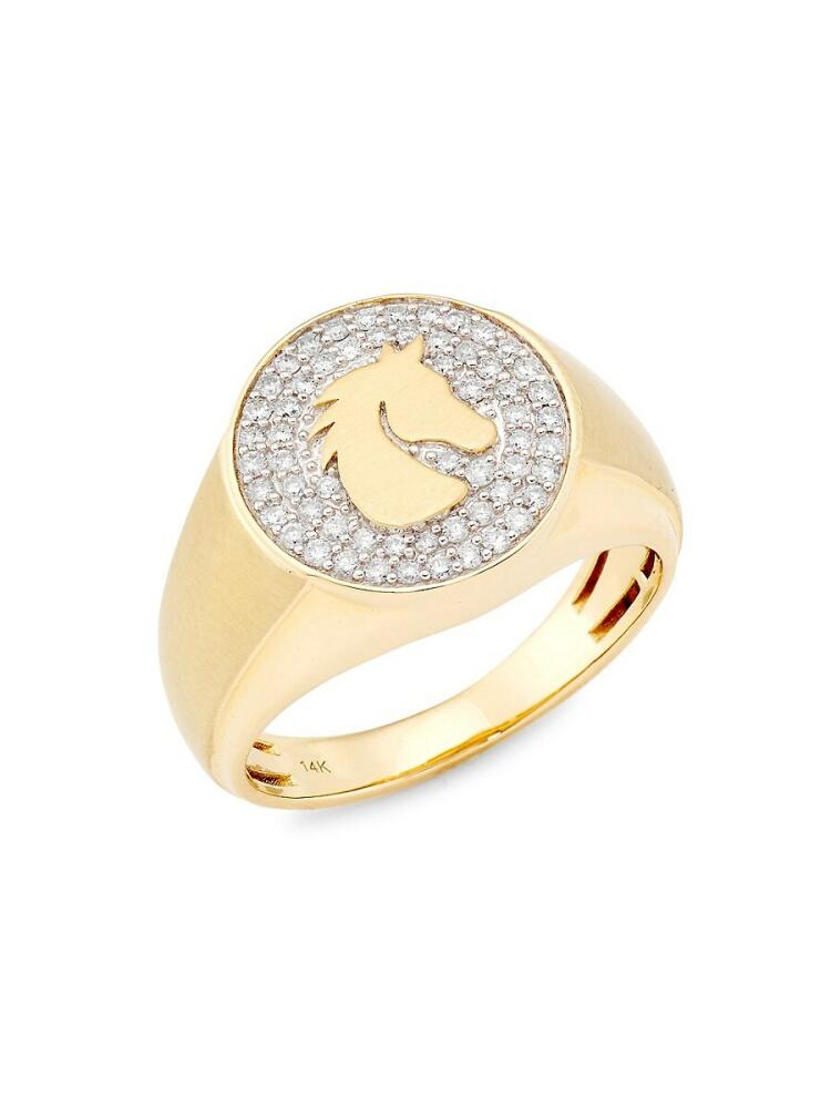 Saks Fifth Avenue Men's 14K Yellow Gold & 0.40 TCW Diamond Signet Ring Cover