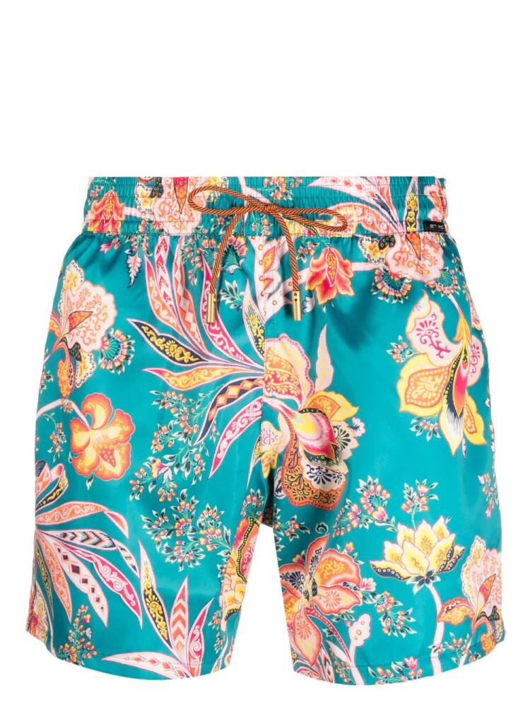 ETRO flower-print swim shorts - Blue Cover