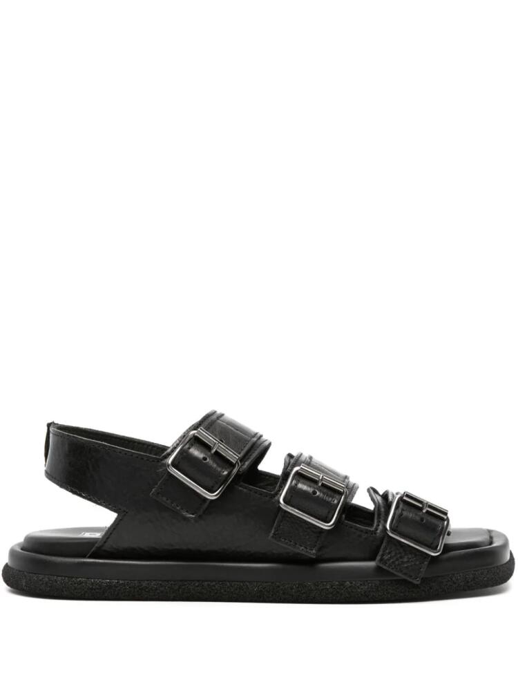 Moma Lux buckled leather sandals - Black Cover