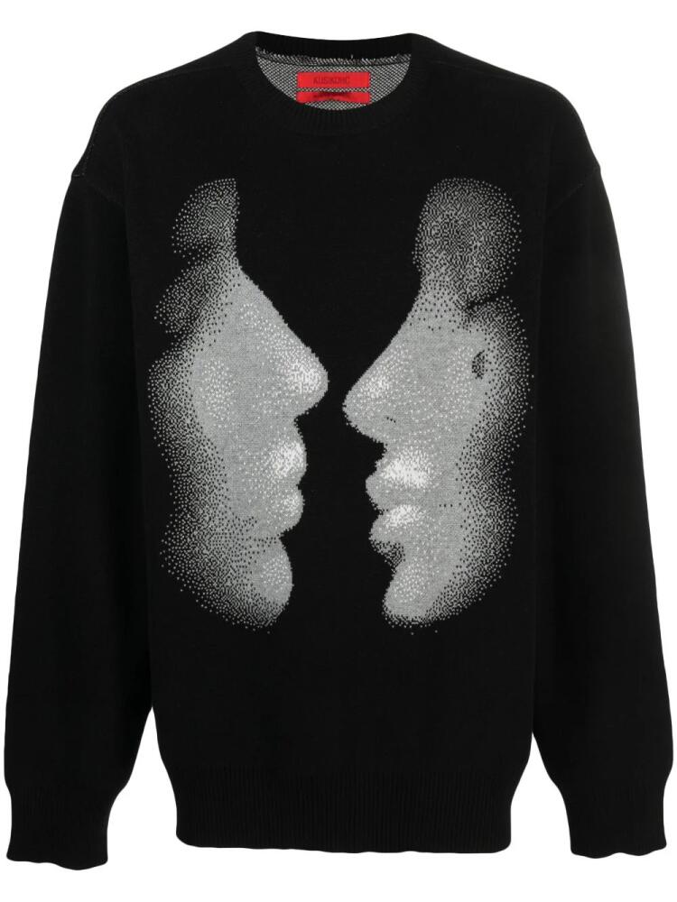 KUSIKOHC Kiss crew-neck cotton jumper - Black Cover