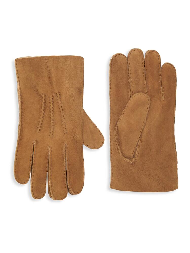 Portolano Men's Shearling-Lined Leather Gloves - Whisky Cover