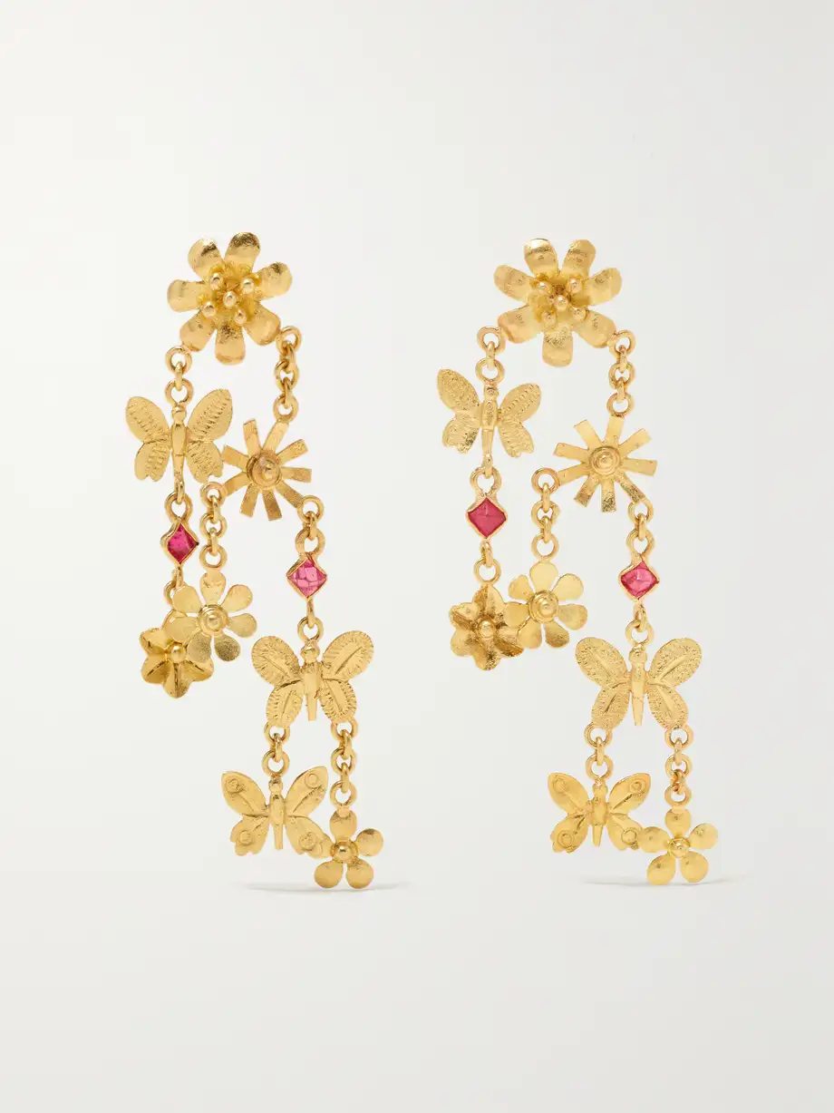 Pippa Small - 18-karat Gold Ruby Earrings - One size Cover