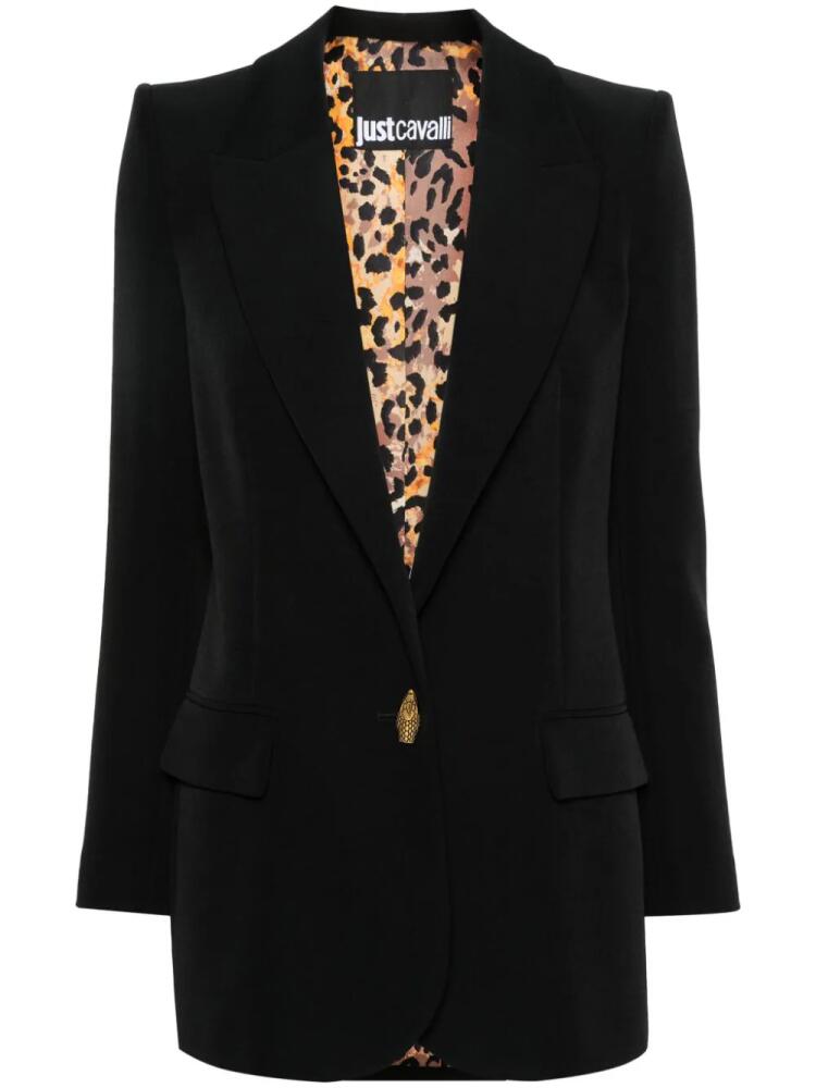 Just Cavalli crepe single-breasted blazer - Black Cover