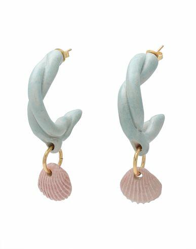 Levens Jewels Petxina Hoops Blue Woman Earrings Sky blue Clay, Brass, Enamel Cover