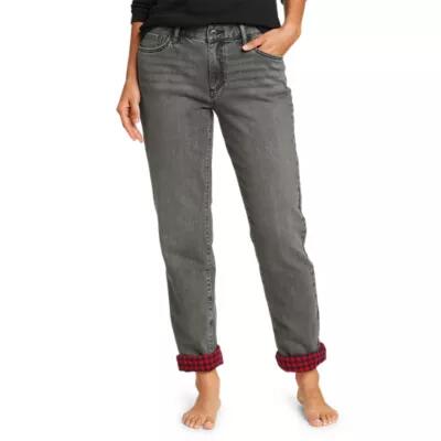 Eddie Bauer Women's Flannel-Lined Boyfriend Jeans Cover