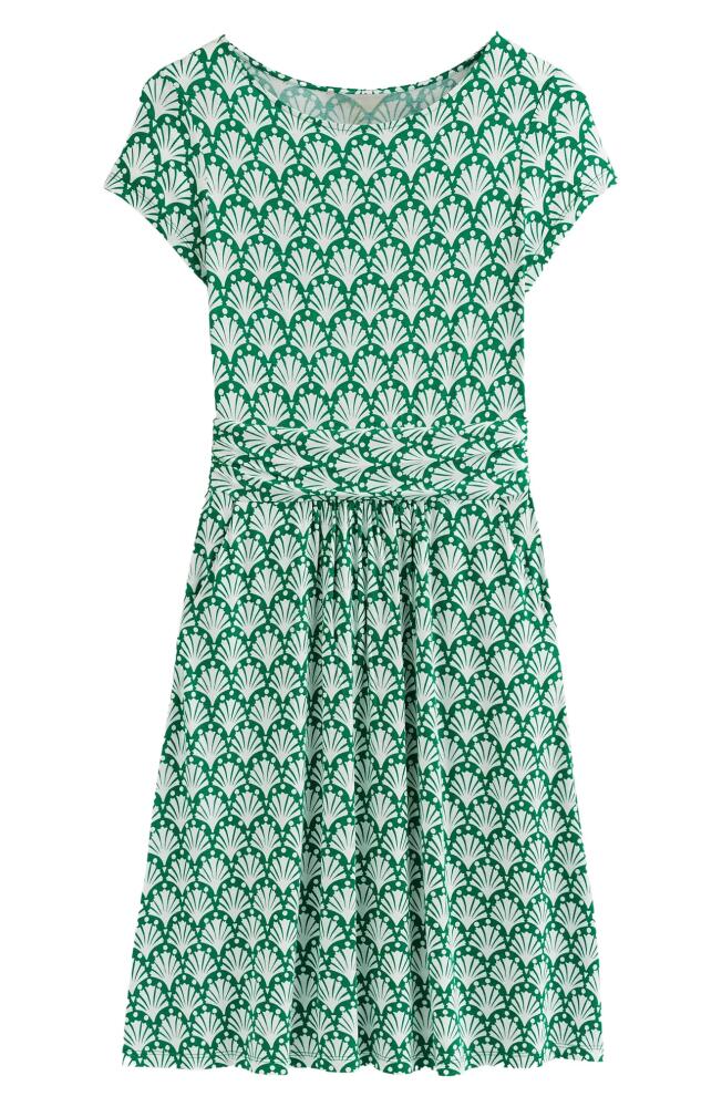 Boden Amelie Print Jersey Dress in Green Shells Cover