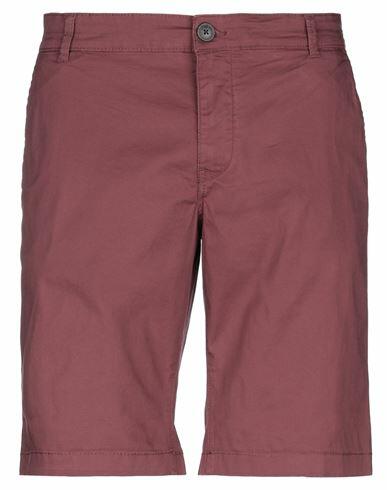 Selected Homme Man Shorts & Bermuda Shorts Burgundy Organic cotton, Elastane Cover