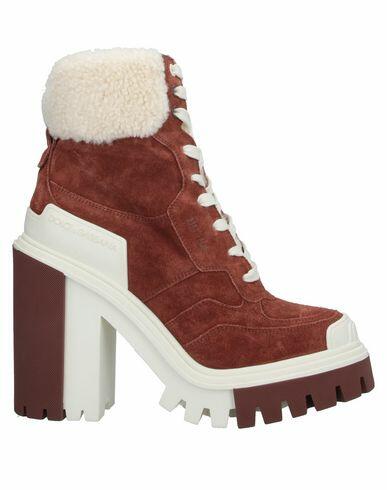 Dolce & gabbana Woman Ankle boots Brown Shearling, Calfskin Cover