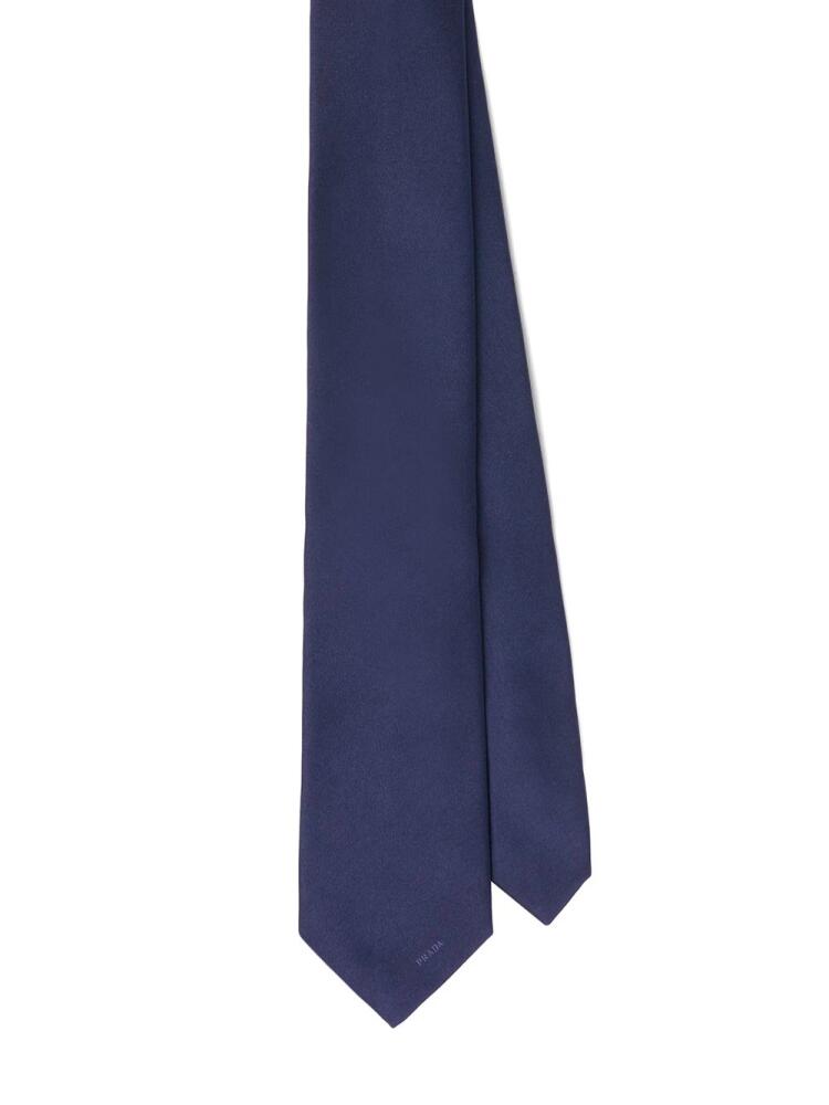 Prada pointed satin tie - Blue Cover