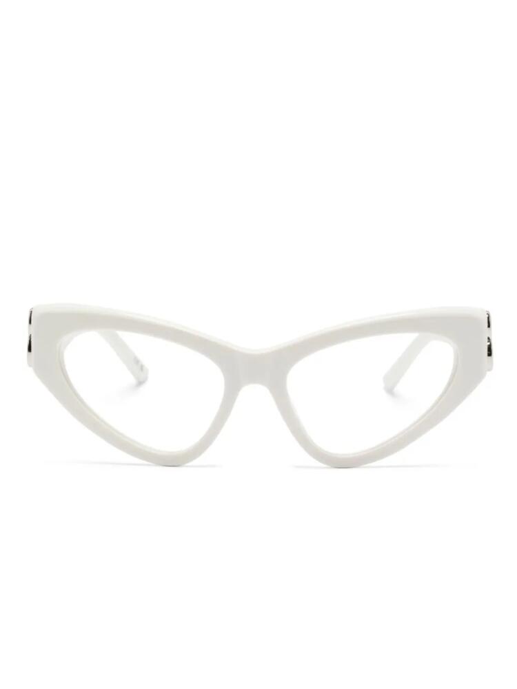 Balenciaga Eyewear logo-plaque cat-eye frame glasses - White Cover