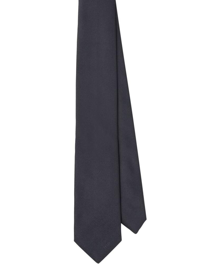 Prada pointed satin tie - Black Cover