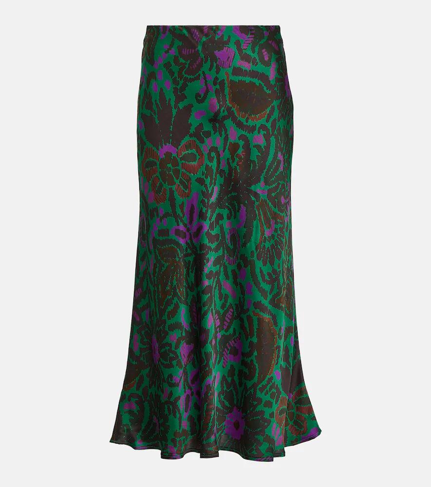 Velvet Kaiya printed satin midi skirt Cover