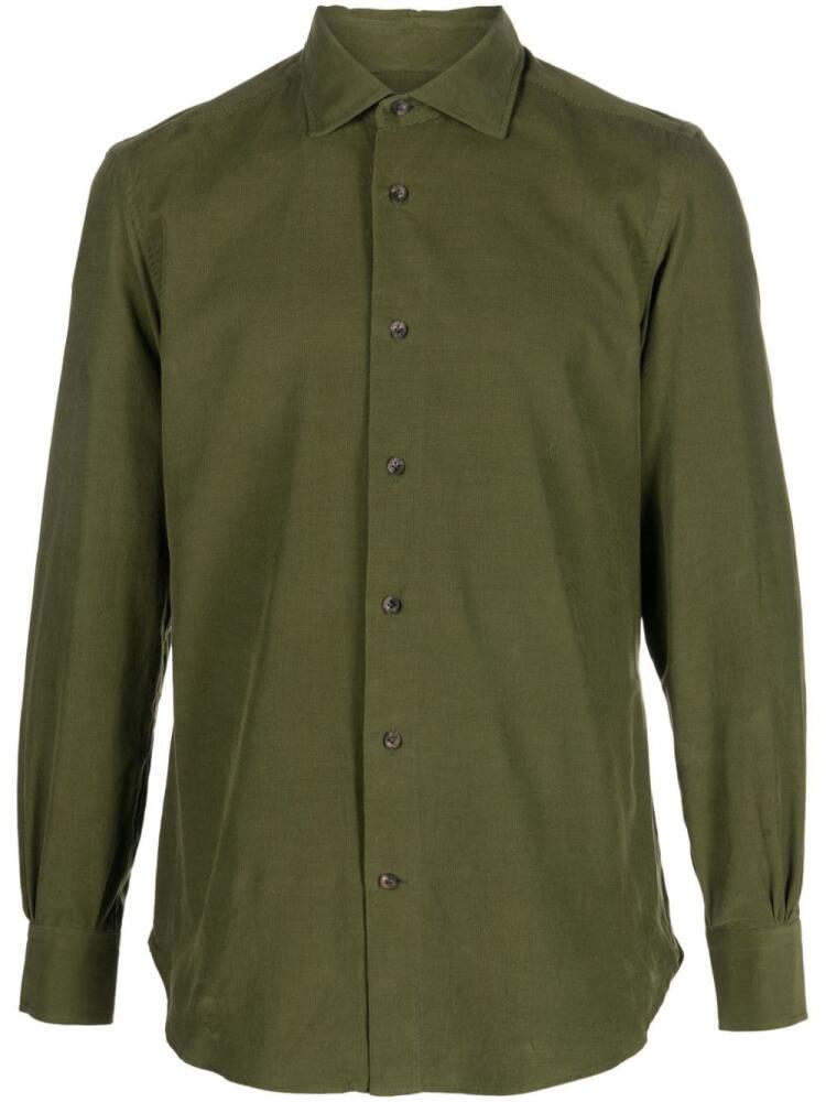 Mazzarelli button-up cotton shirt - Green Cover