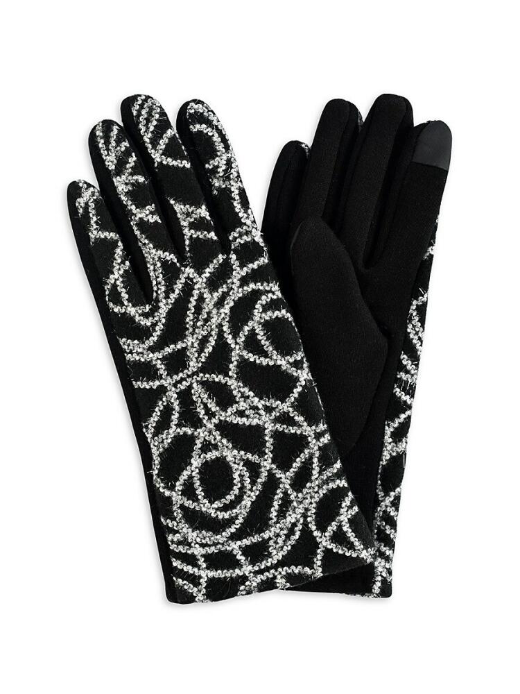 MARCUS ADLER Women's Jersey Yarn Pattern Gloves - Grey Cover