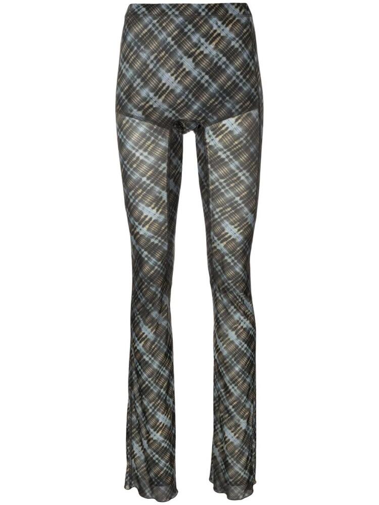 KNWLS plaid check pattern trousers - Blue Cover