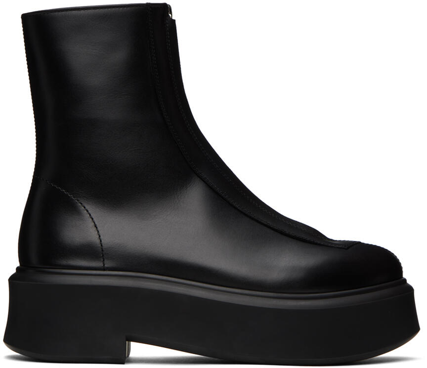 The Row Black Zipped I Boots Cover