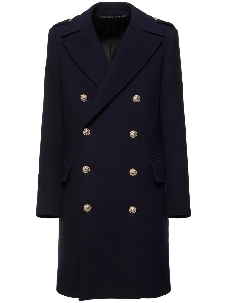 BALMAIN Double Breast Felted Wool Coat Cover