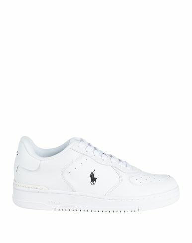 Polo Ralph Lauren Masters Court Leather Sneaker Man Sneakers White Soft Leather, Synthetic fibers Cover