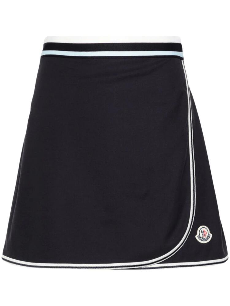 Moncler logo-patch wrap tennis skirt - Blue Cover